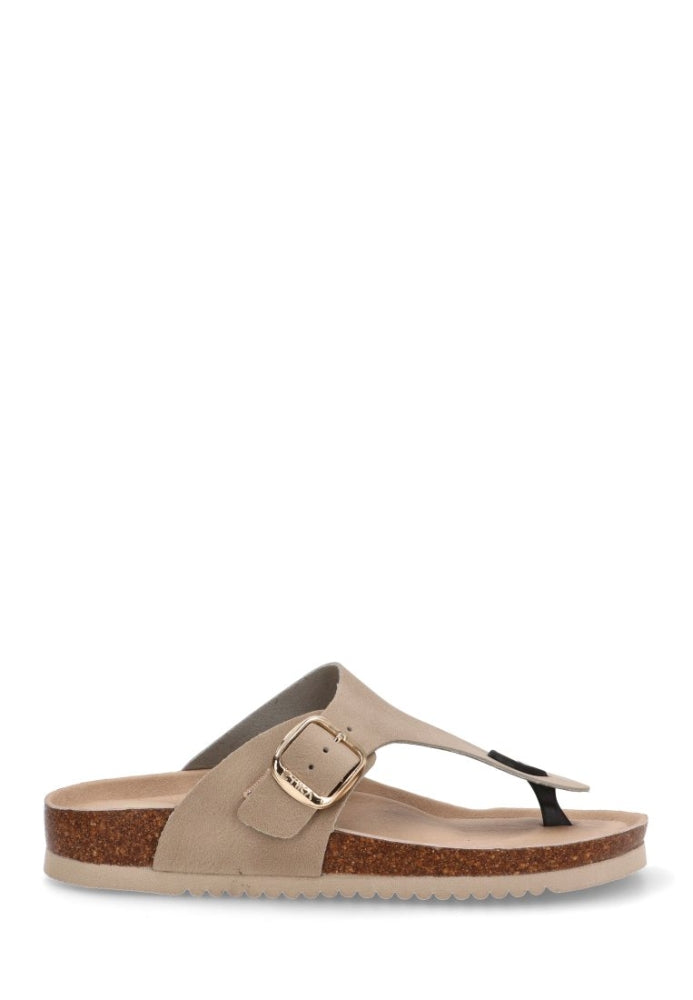 SANDALIAS DEDO MUJER BEIG